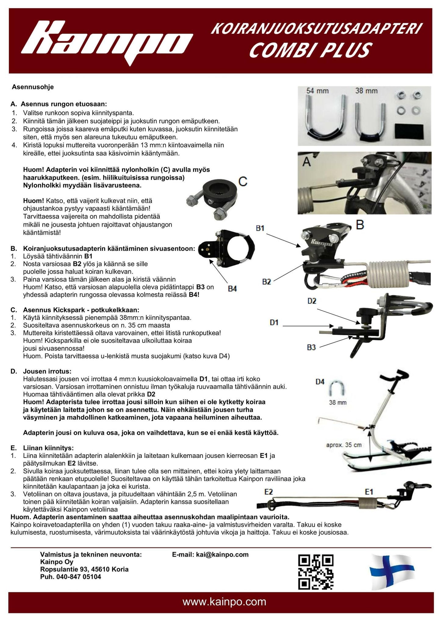 Kainpo Combi PLUS vetoadapteri